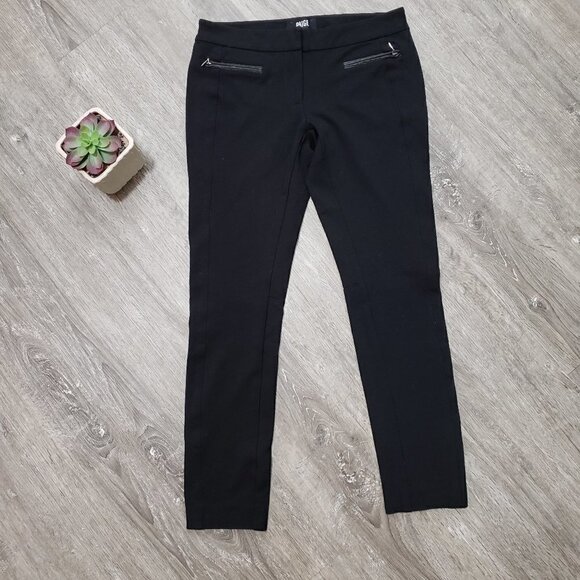 Paige Premium Los Feliz Black Label Leather Trim Ponte Ankle Pants 27 - Picture 2 of 11